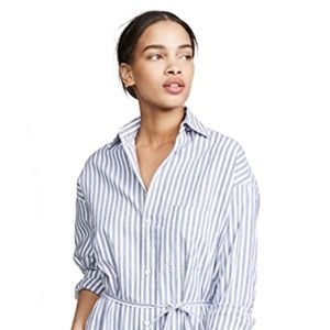 VINCE Oversized Space Dye Stripe Shirt Dress